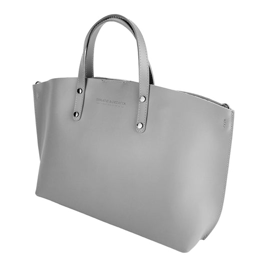 Borsa Donna a Mano in Vera Pelle Made in Italy con tracolla removibile
